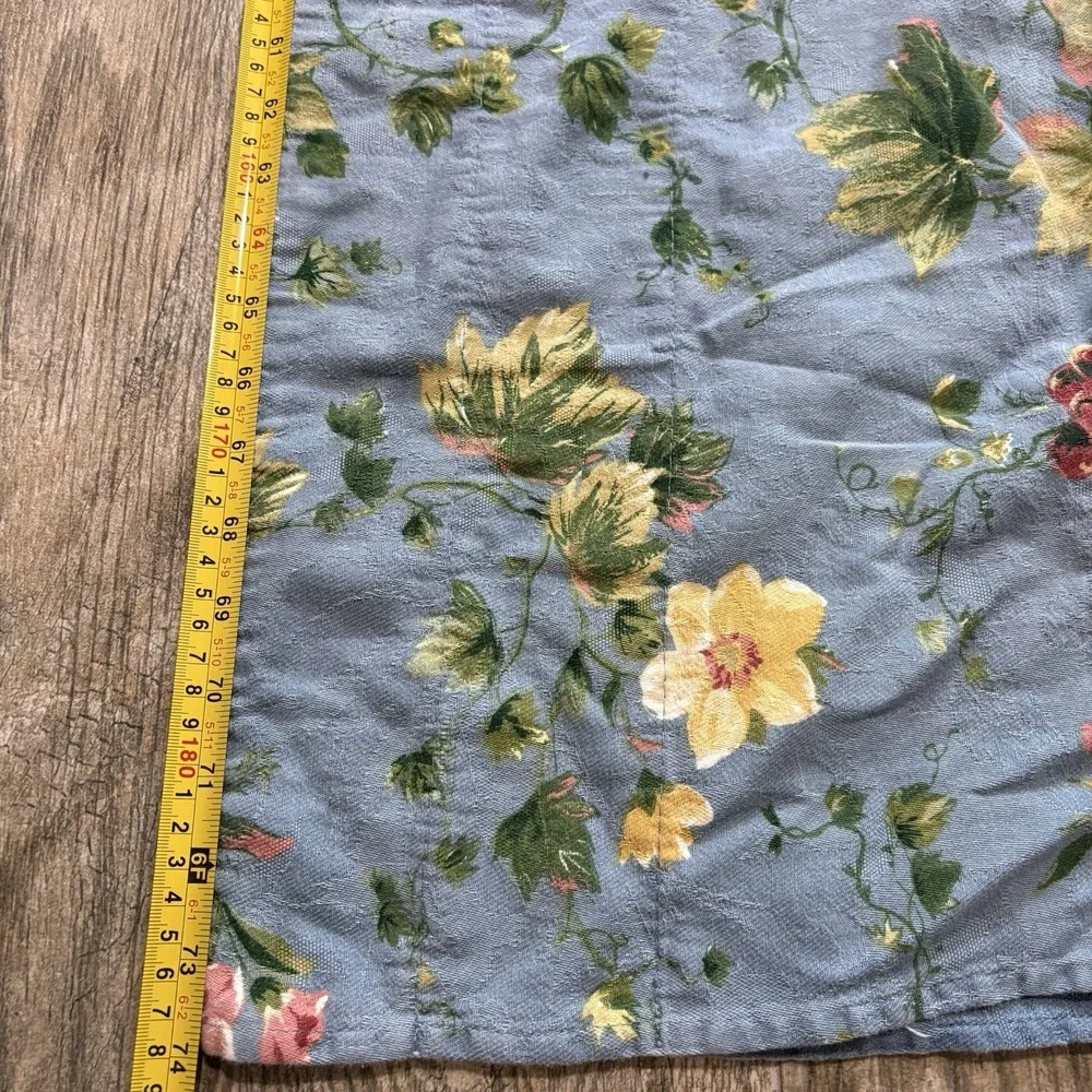 Waverly Double Layered Pocket Rod  Valance Blue Floral Stripes 74